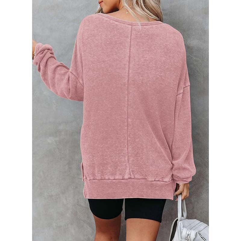 Women's Waffle Knit Sweatshirt