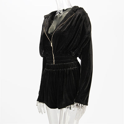 Velvet Crop Hoodie