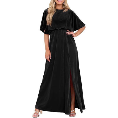 Robe fendue à manches lotus