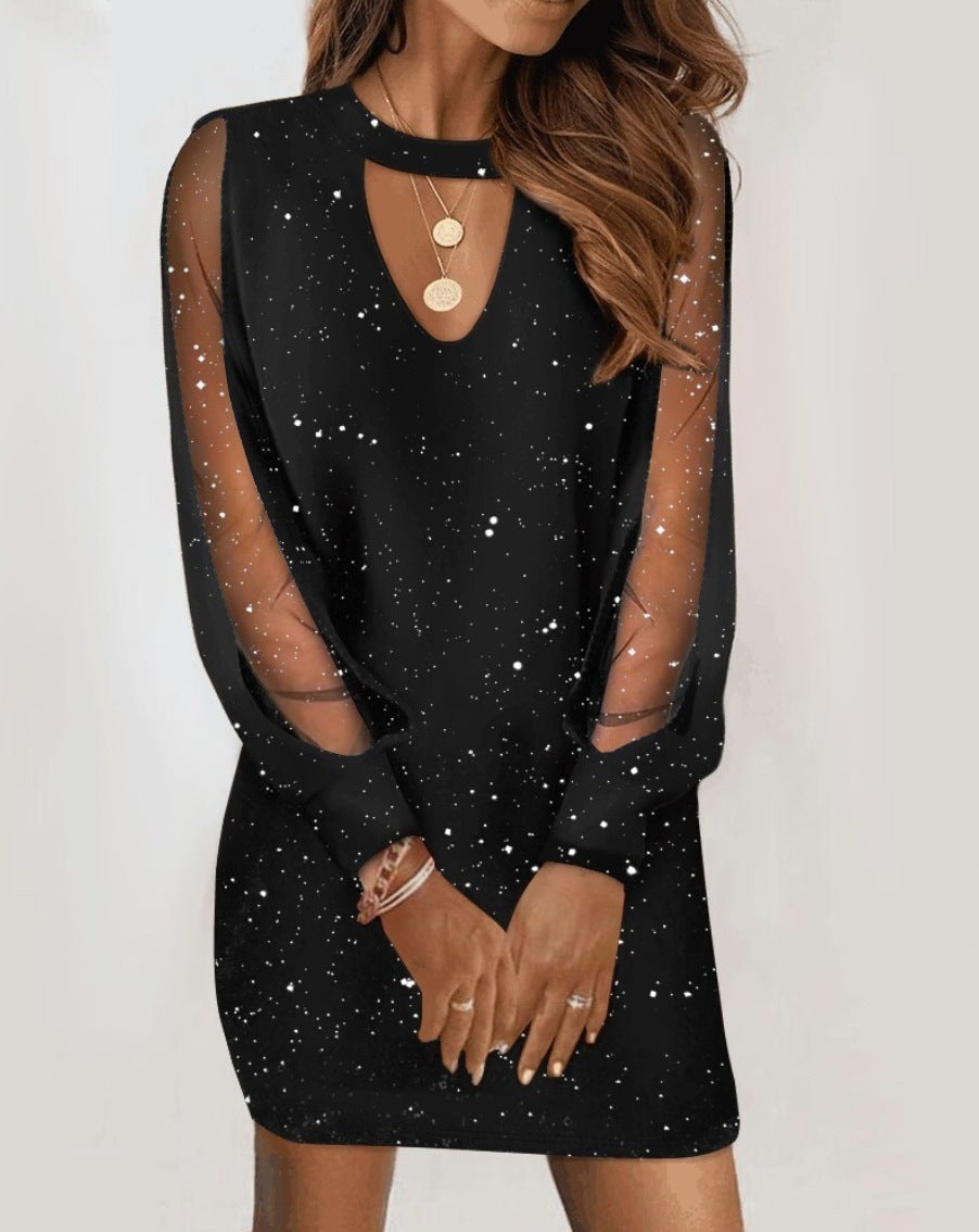 Robe en dentelle à col en V