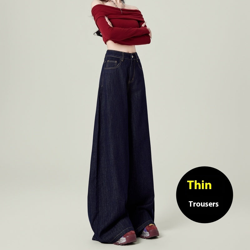 Retro Deep Blue Wide Leg Jeans - Shé Hauté