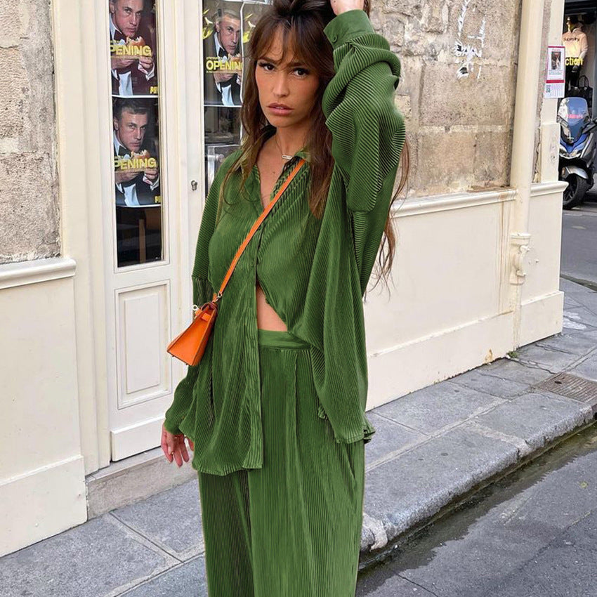 Pleated Trouser Suit