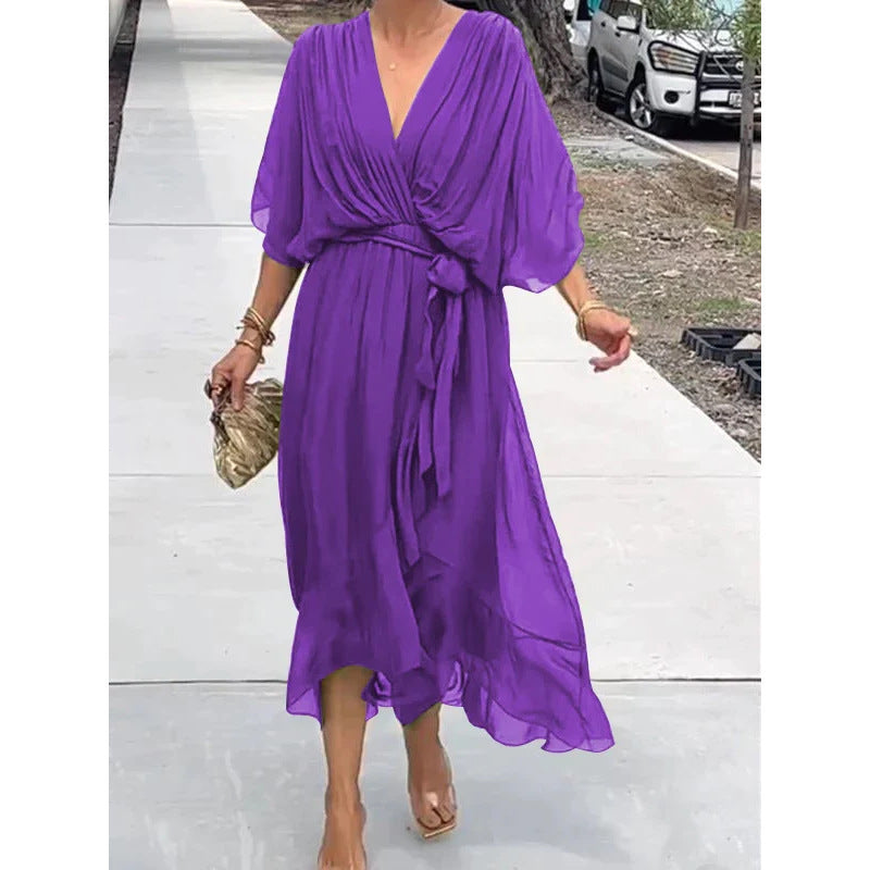 Robe d'été irrégulière nouée