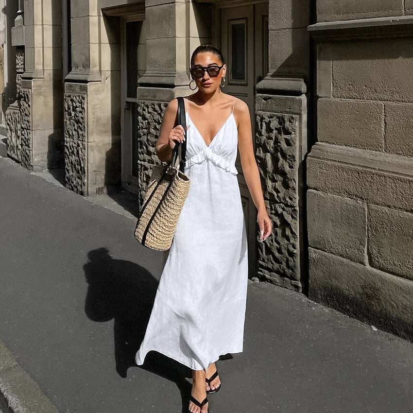 White Flounce Dress
