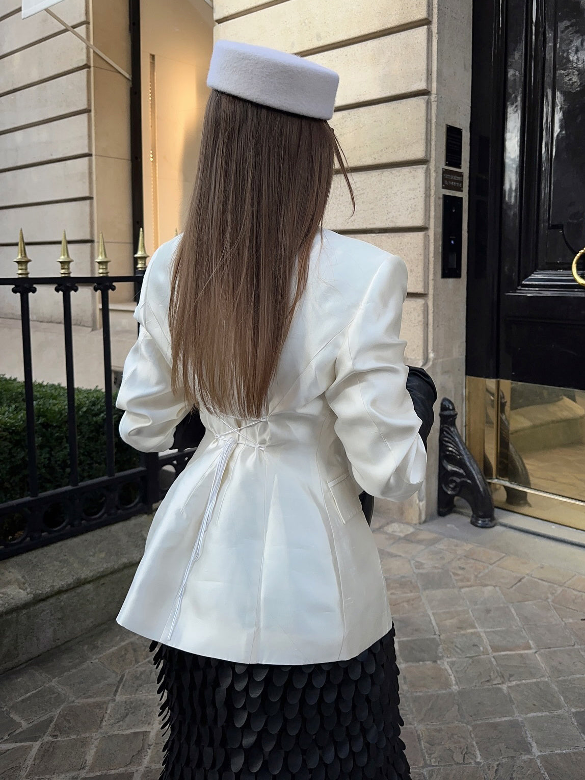 Waisted White Blazer