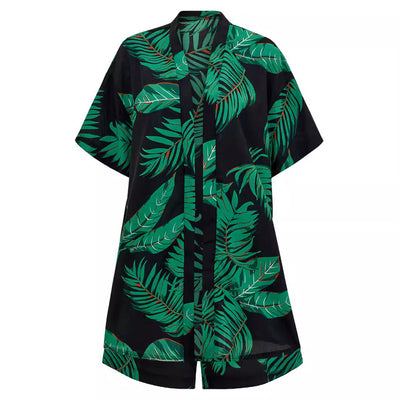Ensemble de vacances à imprimé feuilles