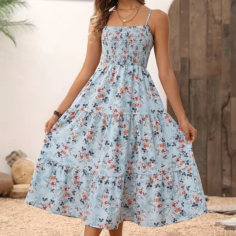 Robe midi fleurie