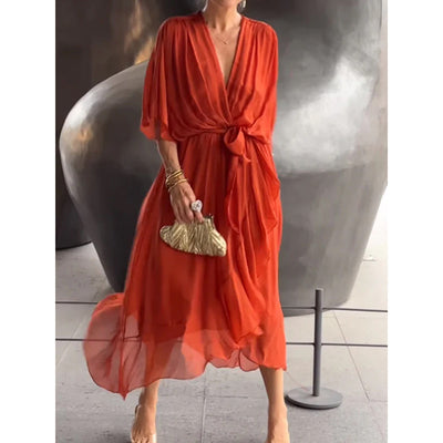 Robe d'été irrégulière nouée