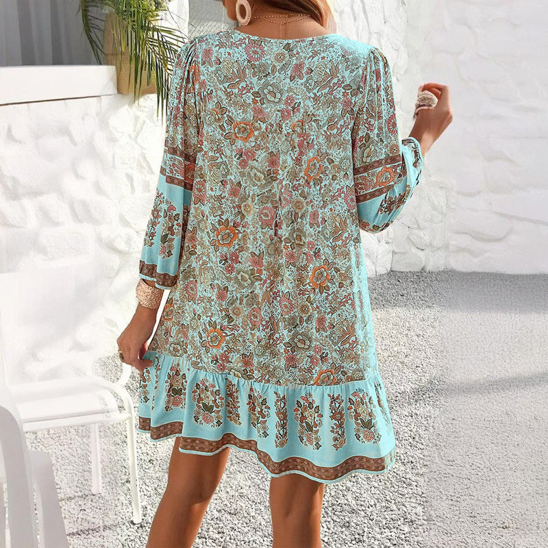 V-Neck Floral Dress - Shé Hauté