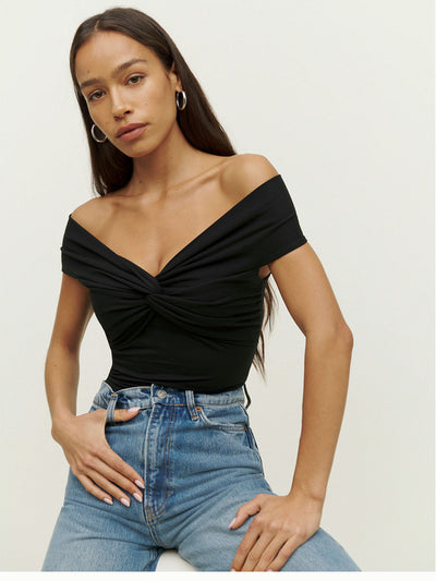 Off Shoulder Pleated Fit