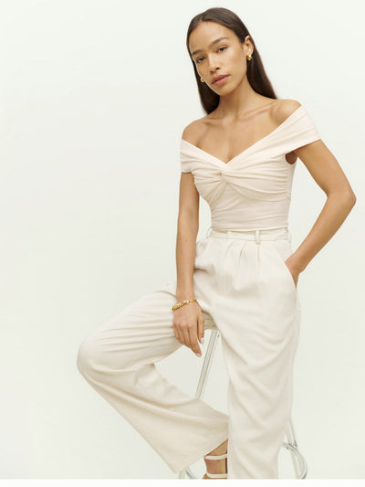 Off Shoulder Pleated Fit