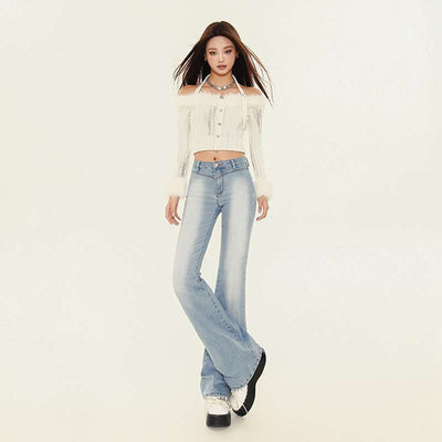 Slimming Elastic Slightly Denim Pants - Shé Hauté