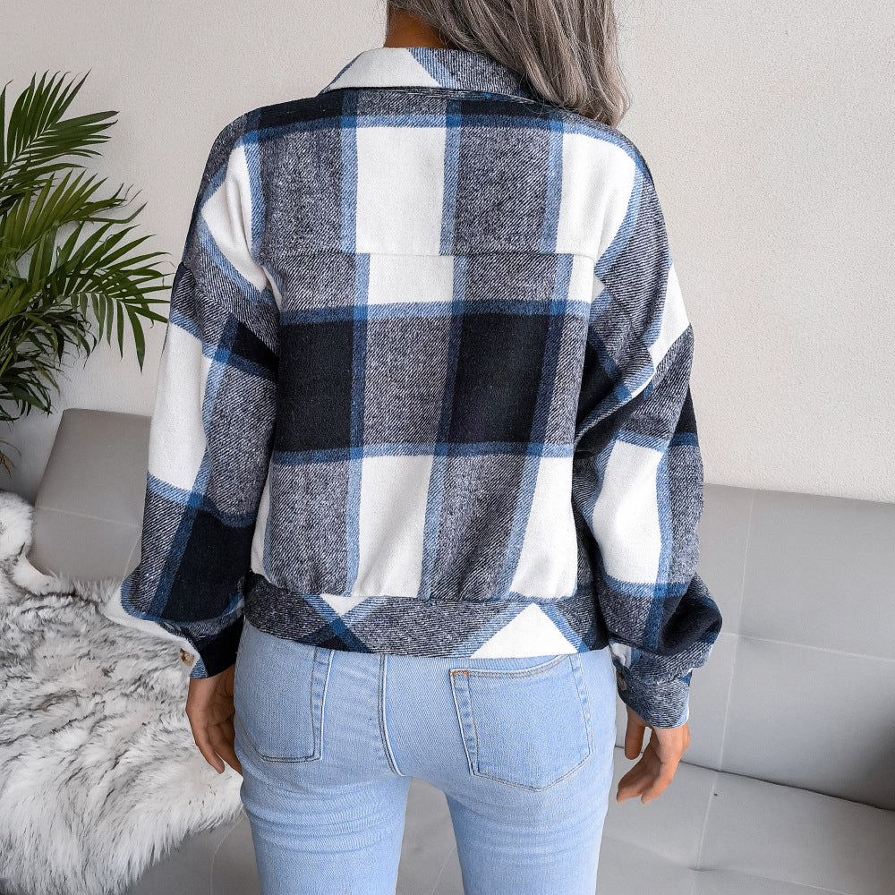 Women's Plaid Short Outerwear