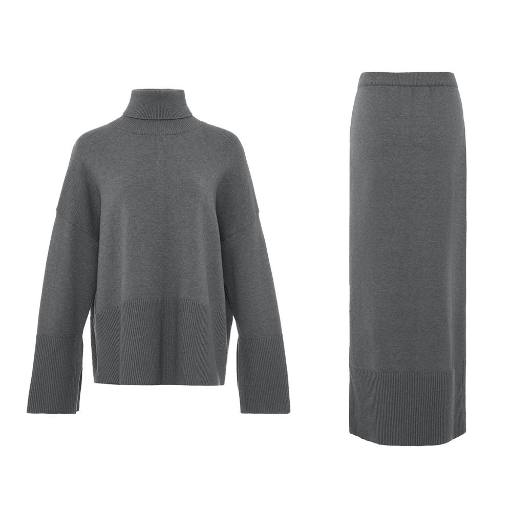Casual Knit Skirt Set
