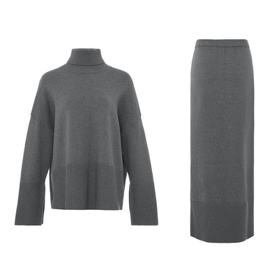 Casual Knit Skirt Set