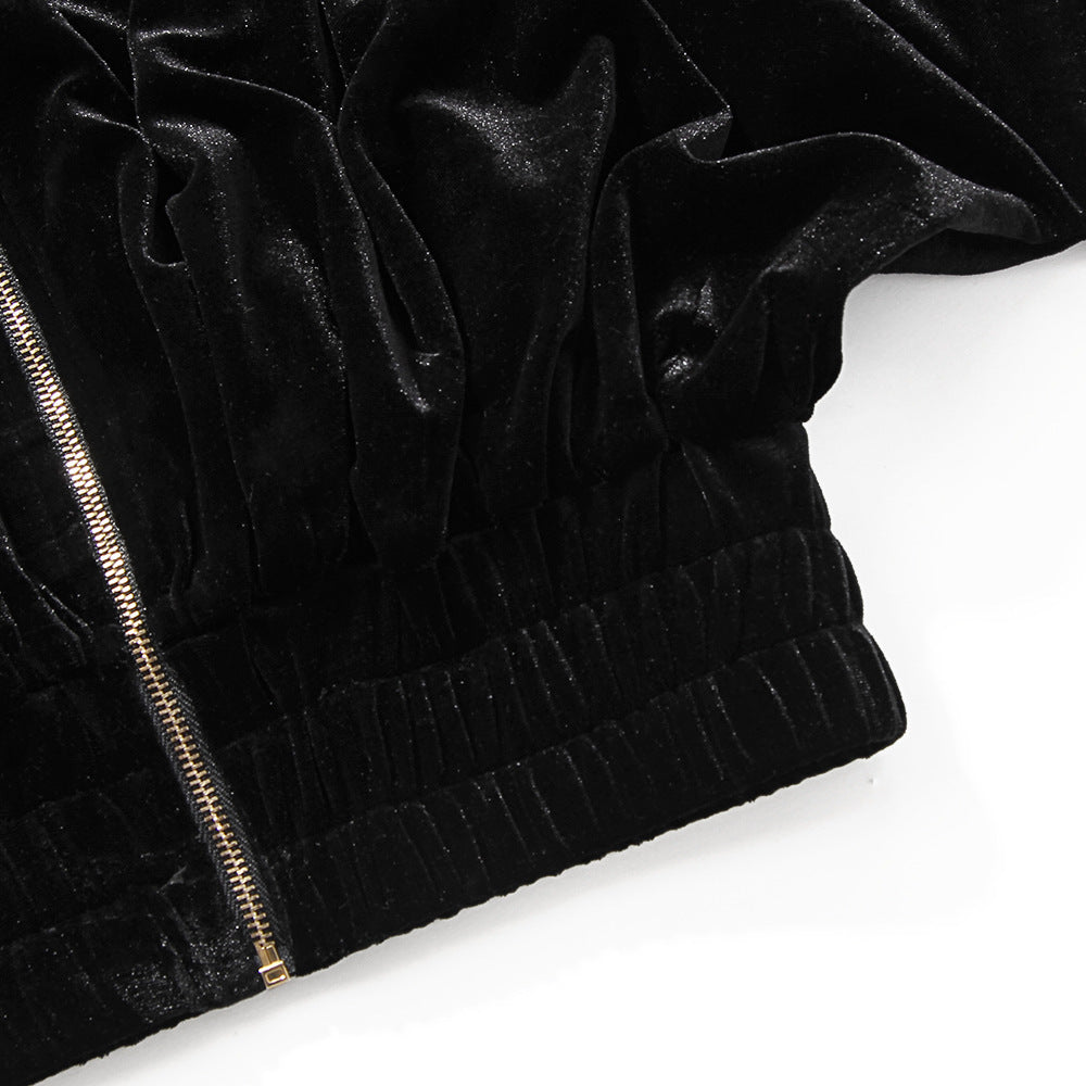 Velvet Crop Hoodie