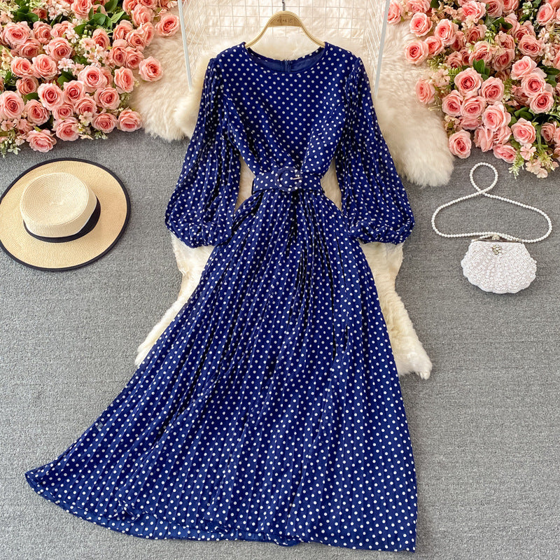 Robe en mousseline à pois