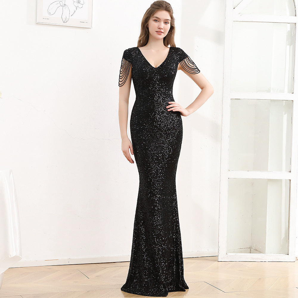 Slimming Sequin Long Dress - Shé Hauté