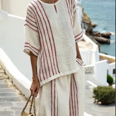 Linen Top Pants Set