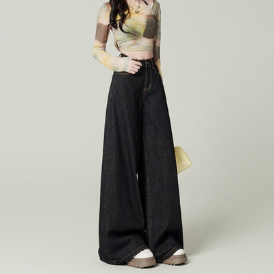 Retro Deep Blue Wide Leg Jeans - Shé Hauté
