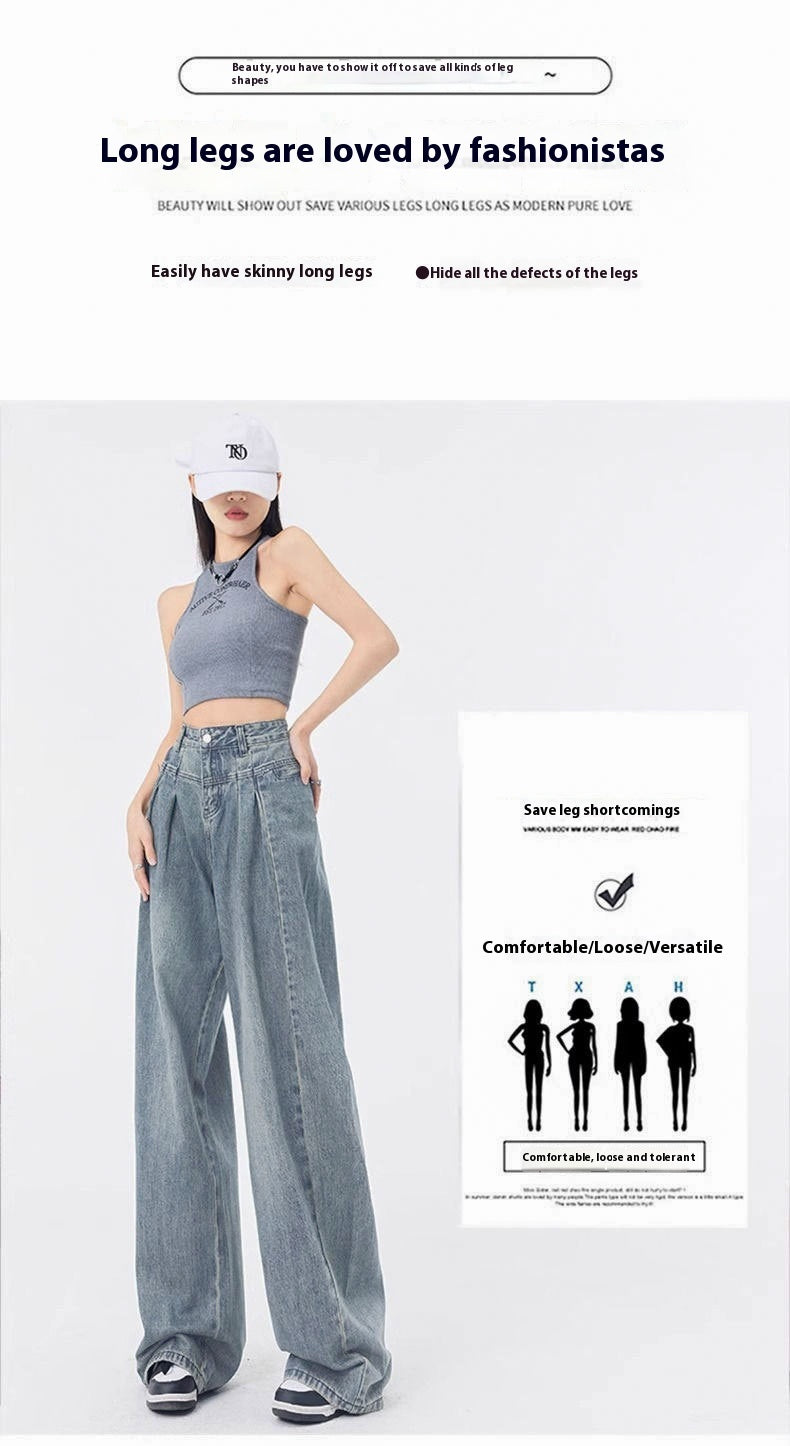 Loose Pleated Jeans