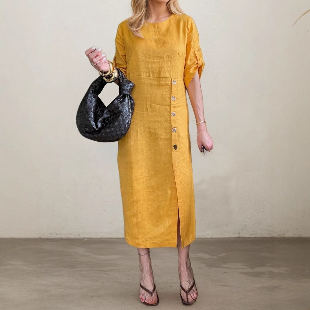 Robe midi boutonnée
