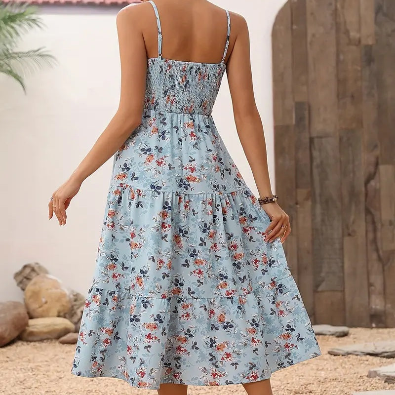 Robe midi fleurie