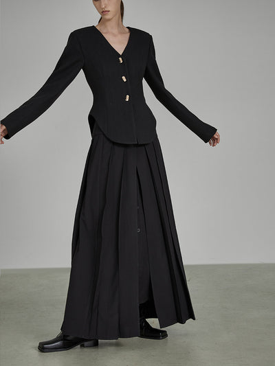 Cropped V Blazer