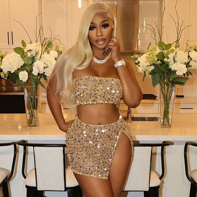 Bold Slit Dress Set