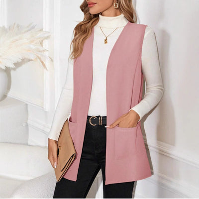 Nouveau cardigan en tricot sans manches