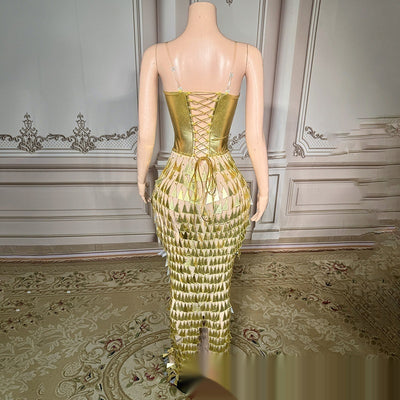 Golden Mermaid Bandage Gown – Women - Shé Hauté