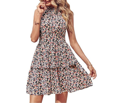 Boho Print Halter Dress