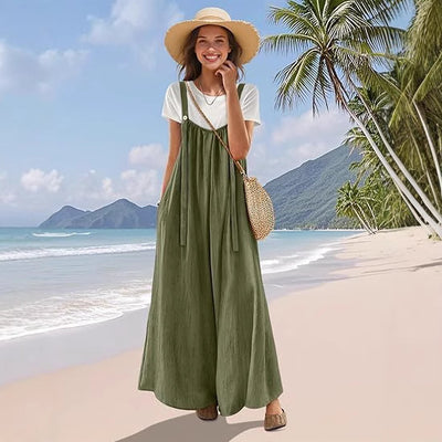 Pantalon à bretelles décontracté