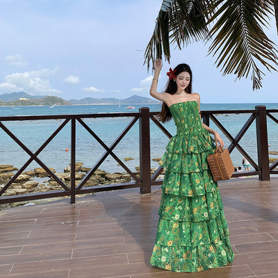 Printed Ruffle Dress