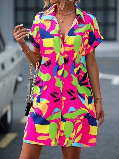 Robe chemise fleurie