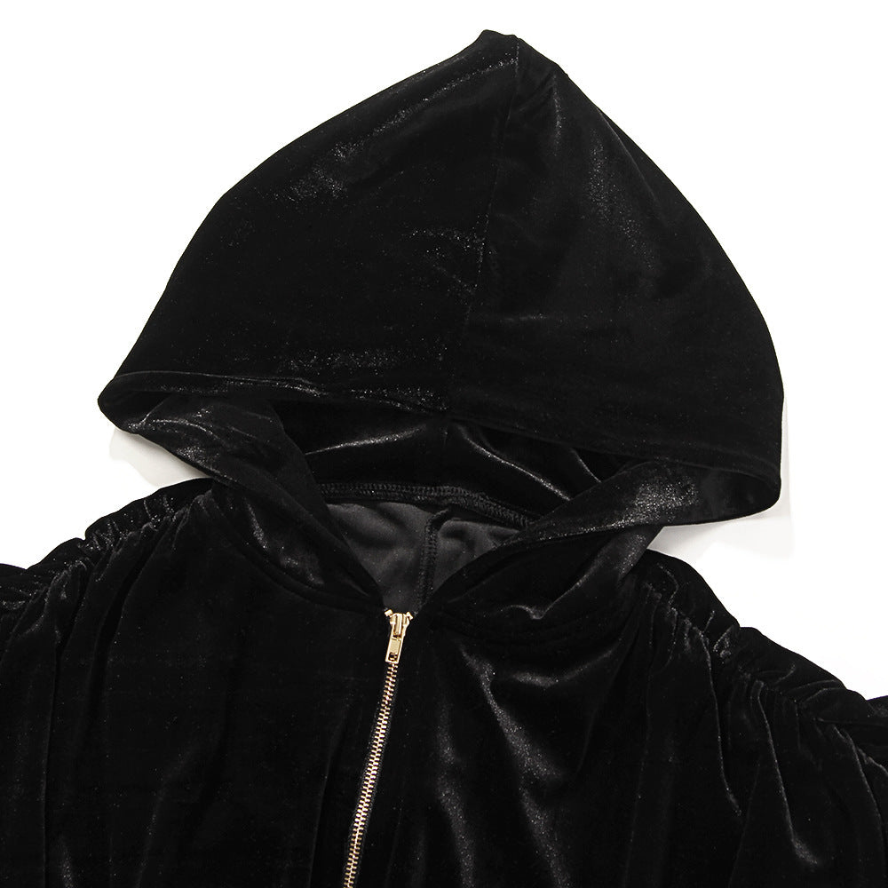 Velvet Crop Hoodie