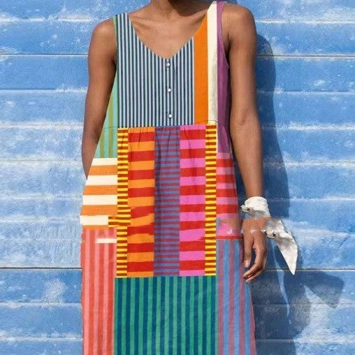 V-Neck A-Line Dress