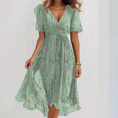 Chiffon V-Neck Dress