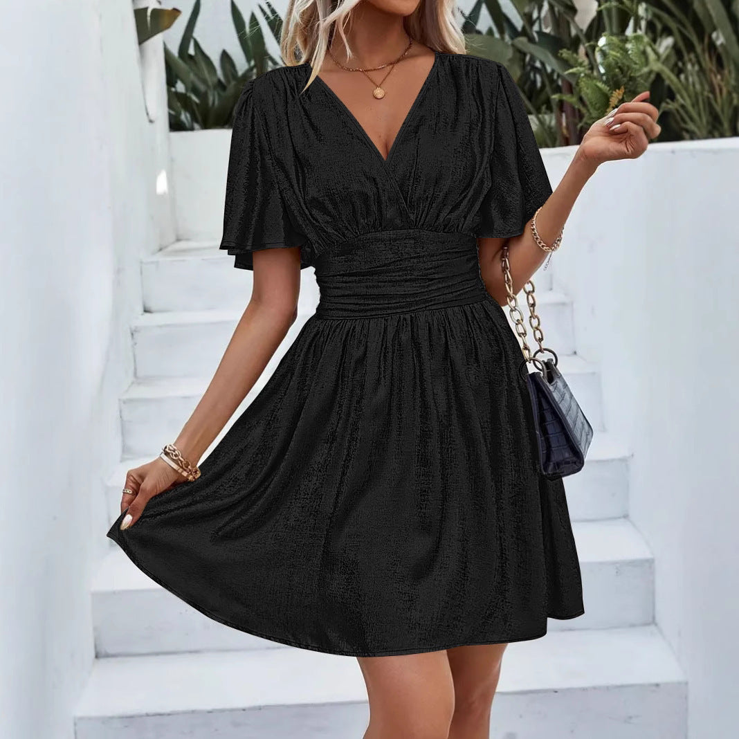 Robe à volants unie
