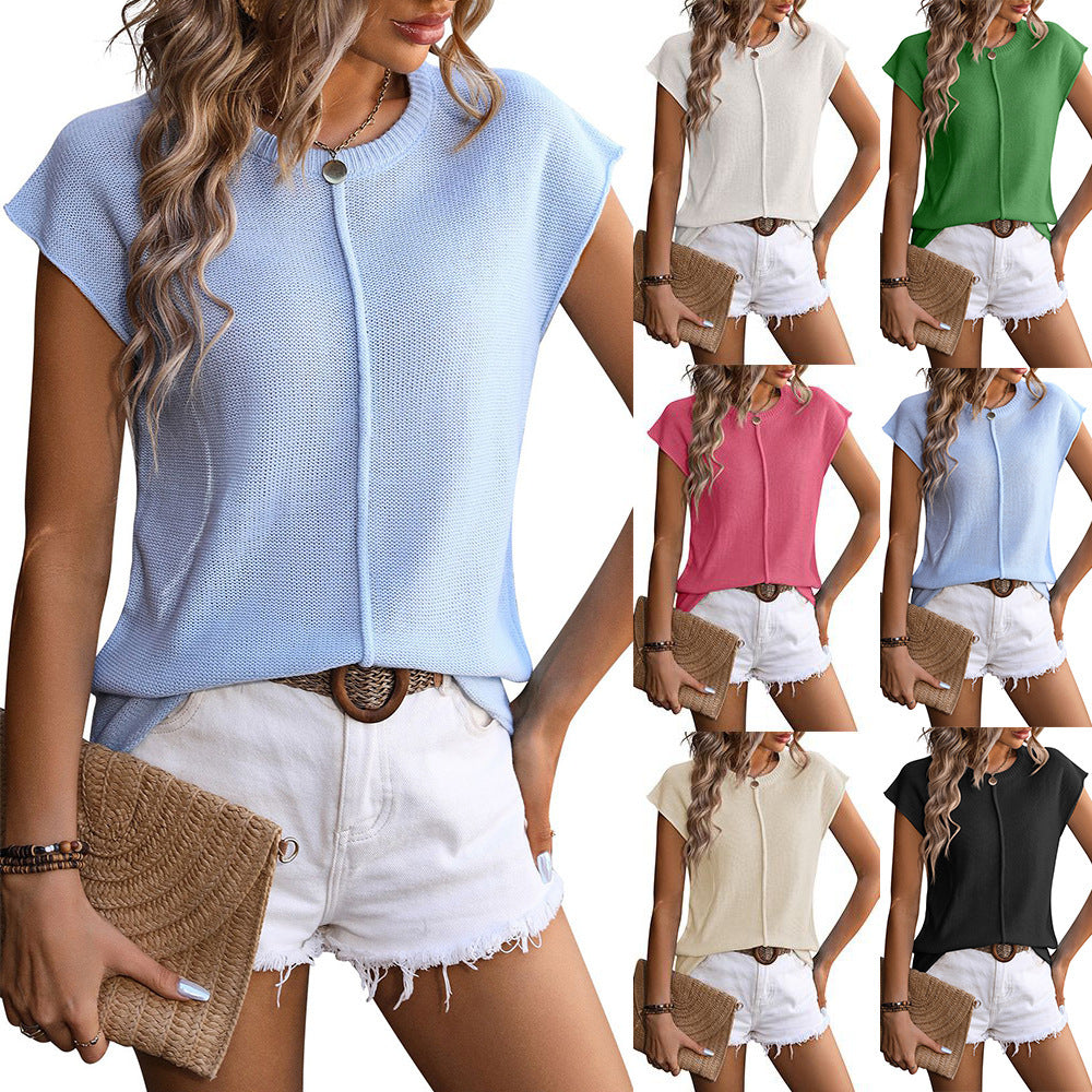 Solid Knit Casual Top