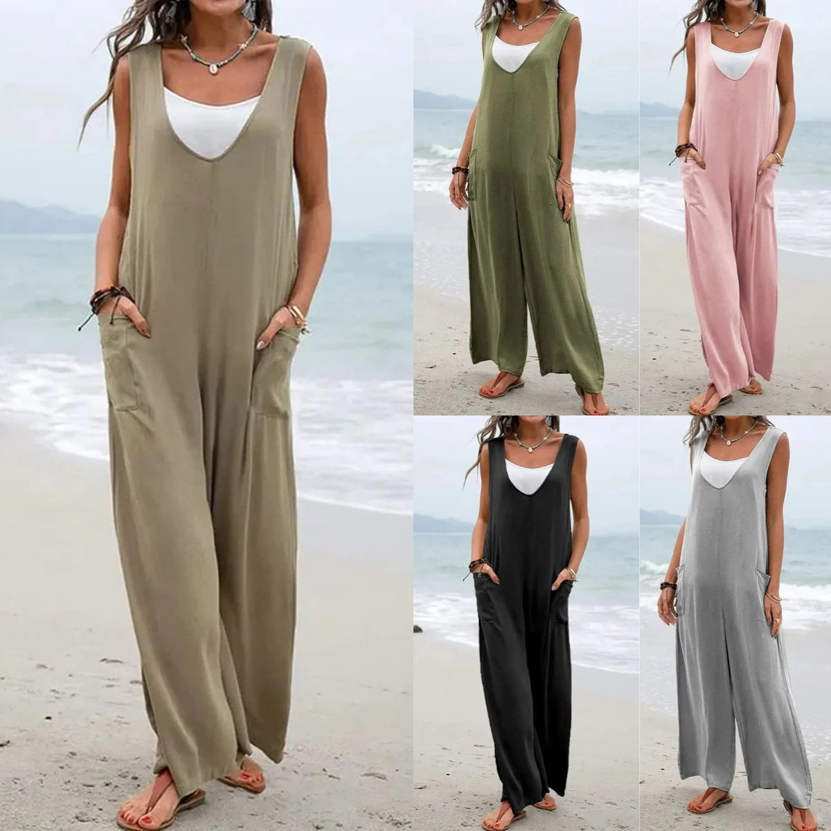 Pure Color Wide Leg Suit