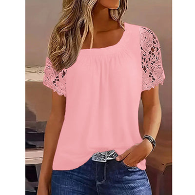 Short Sleeve Lace Top – Women