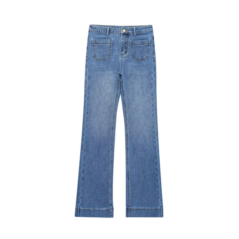 Sticker Pocket High Waist Jeans – Women - Shé Hauté