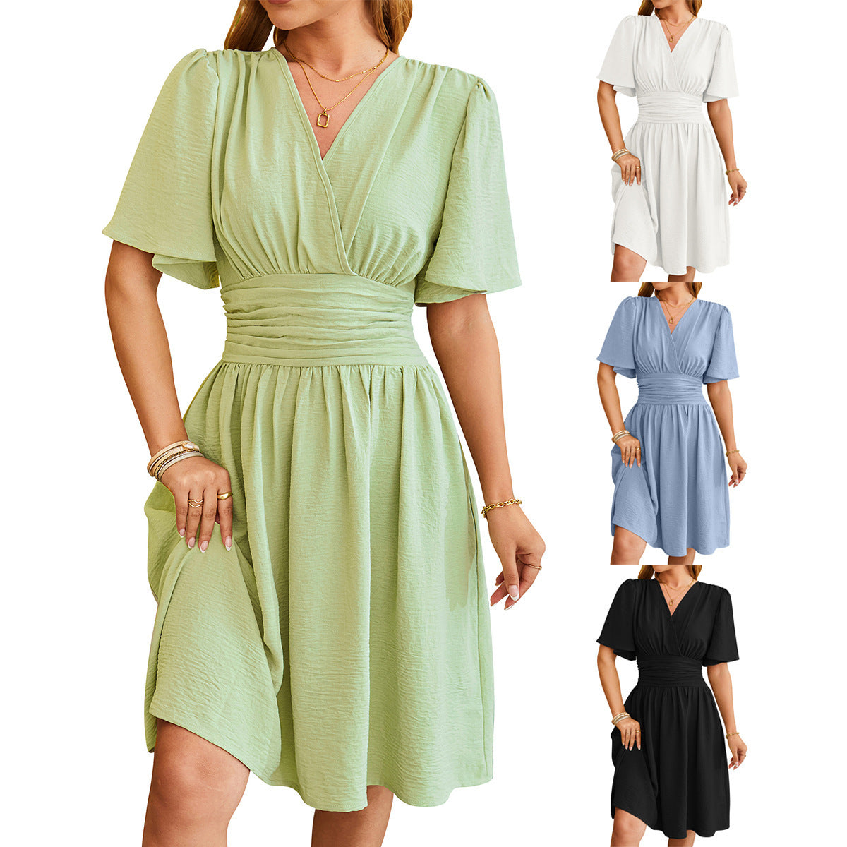 Robe d'été à manches courtes