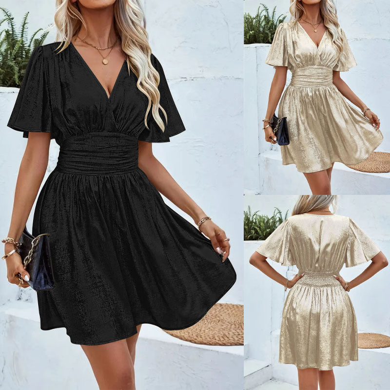 Robe à volants unie