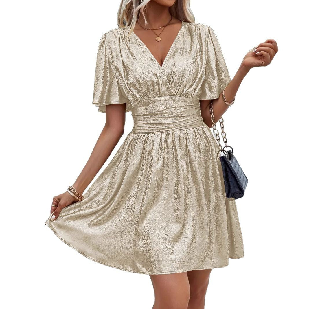Robe à volants unie