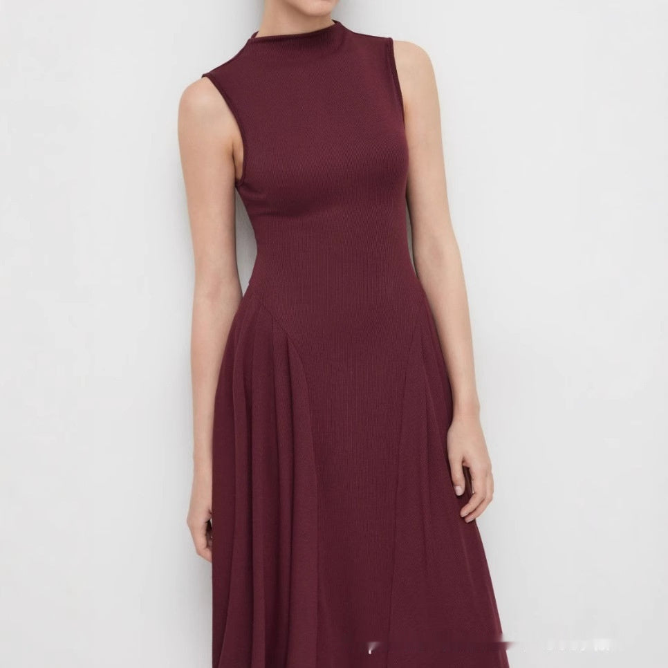 Robe unie à col haut
