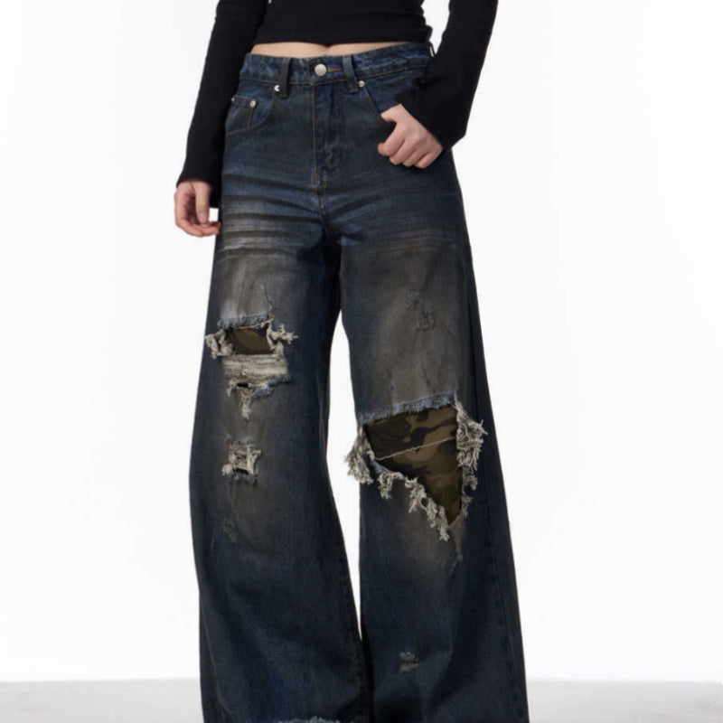 Denim camouflage déchiré