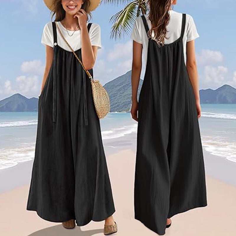 Pantalon à bretelles décontracté
