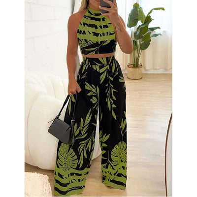 Graphic Crop Top Set
